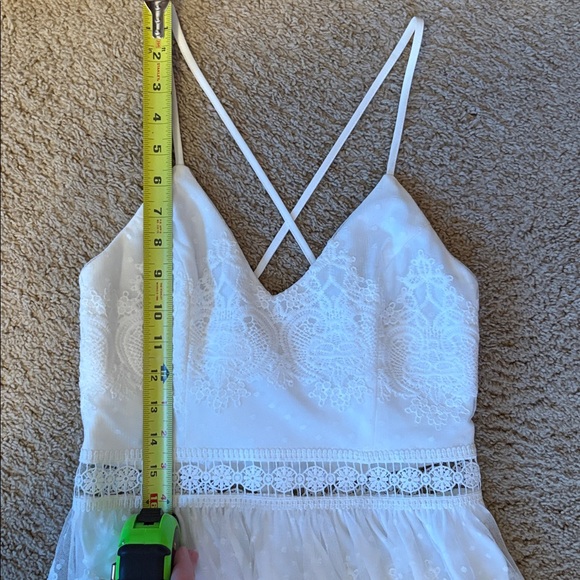 Fashion Novia White Lace Spaghetti Strap Maxi Dress - Picture 15 of 15